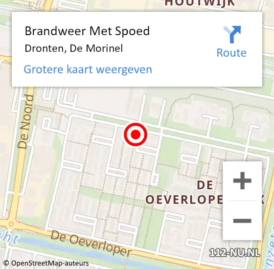 Locatie op kaart van de 112 melding: Brandweer Met Spoed Naar Amstelhoek, De Morinel op 12 december 2024 08:05