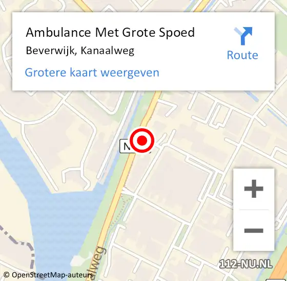 Locatie op kaart van de 112 melding: Ambulance Met Grote Spoed Naar Beverwijk, Kanaalweg op 12 december 2024 08:13