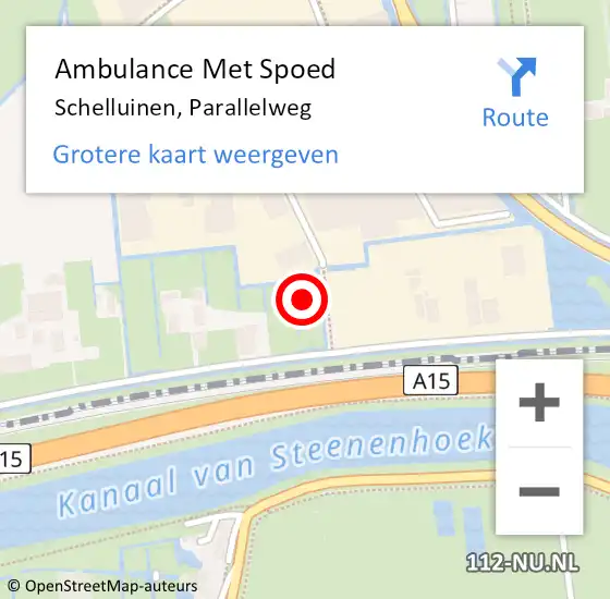 Locatie op kaart van de 112 melding: Ambulance Met Spoed Naar Schelluinen, Parallelweg op 12 december 2024 08:21