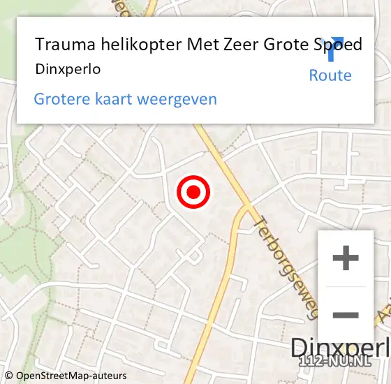 Locatie op kaart van de 112 melding: Trauma helikopter Met Zeer Grote Spoed Naar Dinxperlo op 12 december 2024 09:43