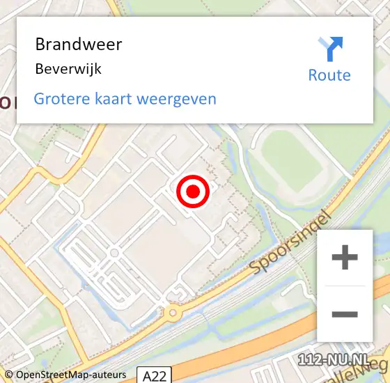 Locatie op kaart van de 112 melding: Brandweer Beverwijk op 12 december 2024 09:43