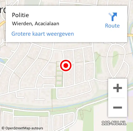 Locatie op kaart van de 112 melding: Politie Wierden, Acacialaan op 12 december 2024 09:43