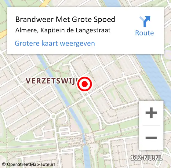 Locatie op kaart van de 112 melding: Brandweer Met Grote Spoed Naar Almere, Kapitein de Langestraat op 12 december 2024 10:26