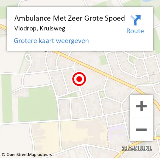 Locatie op kaart van de 112 melding: Ambulance Met Zeer Grote Spoed Naar Vlodrop, Kruisweg op 12 december 2024 10:59