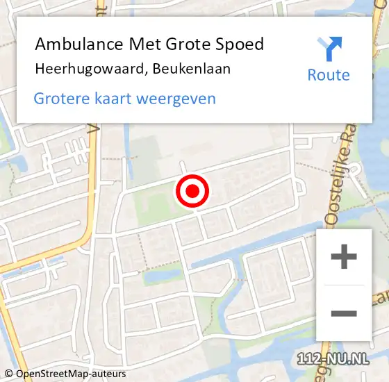 Locatie op kaart van de 112 melding: Ambulance Met Grote Spoed Naar Heerhugowaard, Beukenlaan op 12 december 2024 11:23