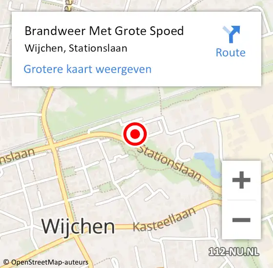 Locatie op kaart van de 112 melding: Brandweer Met Grote Spoed Naar Wijchen, Stationslaan op 12 december 2024 11:29