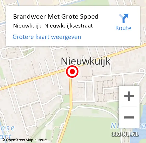 Locatie op kaart van de 112 melding: Brandweer Met Grote Spoed Naar Nieuwkuijk, Nieuwkuijksestraat op 12 december 2024 11:51