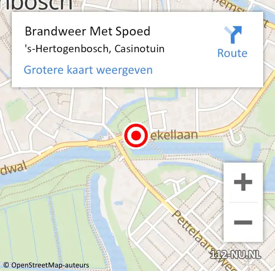 Locatie op kaart van de 112 melding: Brandweer Met Spoed Naar 's-Hertogenbosch, Casinotuin op 12 december 2024 13:01