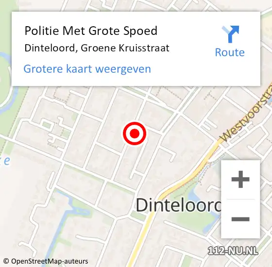 Locatie op kaart van de 112 melding: Politie Met Grote Spoed Naar Dinteloord, Groene Kruisstraat op 12 december 2024 14:05