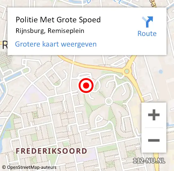 Locatie op kaart van de 112 melding: Politie Met Grote Spoed Naar Rijnsburg, Remiseplein op 12 december 2024 15:04