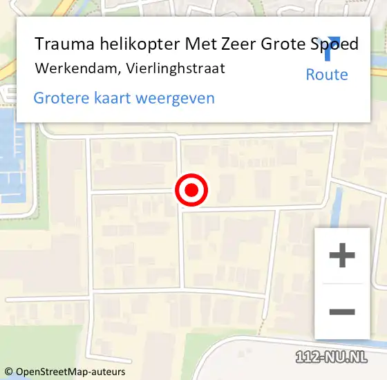 Locatie op kaart van de 112 melding: Trauma helikopter Met Zeer Grote Spoed Naar Werkendam, Vierlinghstraat op 12 december 2024 15:13