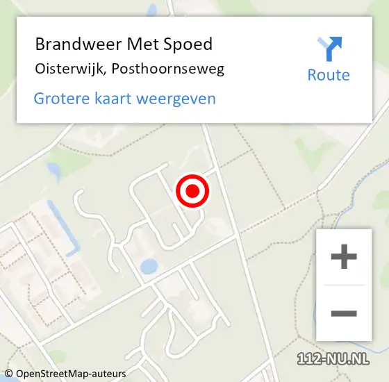 Locatie op kaart van de 112 melding: Brandweer Met Spoed Naar Oisterwijk, Posthoornseweg op 12 december 2024 15:14