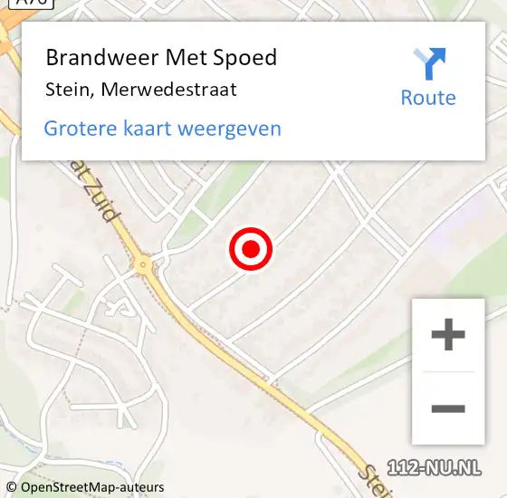 Locatie op kaart van de 112 melding: Brandweer Met Spoed Naar Stein, Merwedestraat op 12 december 2024 15:15