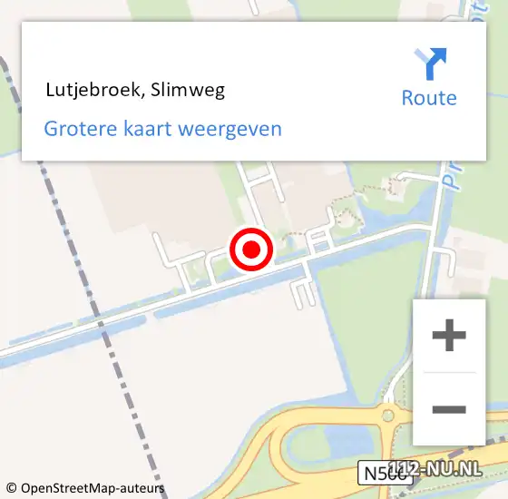 Locatie op kaart van de 112 melding:  Lutjebroek, Slimweg op 12 december 2024 15:44