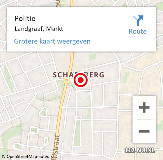 Locatie op kaart van de 112 melding: Politie Landgraaf, Markt op 12 december 2024 16:12