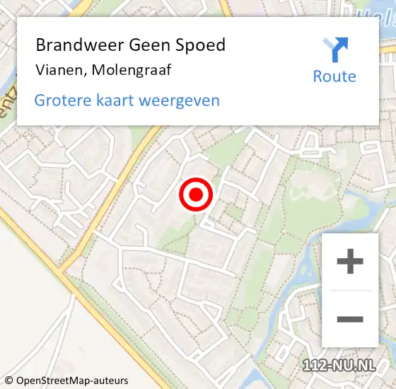 Locatie op kaart van de 112 melding: Brandweer Geen Spoed Naar Vianen, Molengraaf op 12 december 2024 16:12