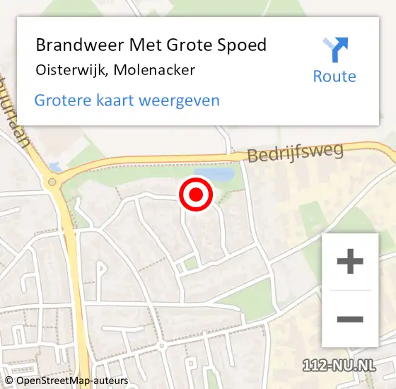 Locatie op kaart van de 112 melding: Brandweer Met Grote Spoed Naar Oisterwijk, Molenacker op 12 december 2024 16:18