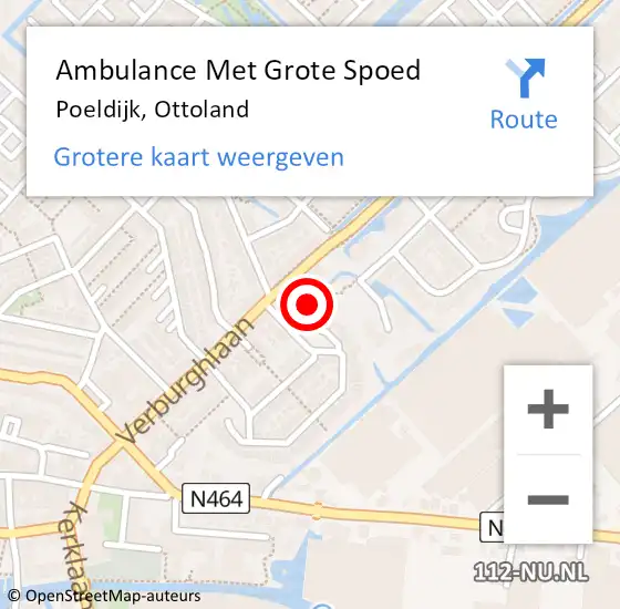 Locatie op kaart van de 112 melding: Ambulance Met Grote Spoed Naar Poeldijk, Ottoland op 12 december 2024 16:35