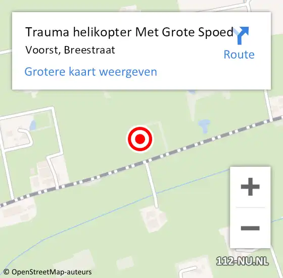 Locatie op kaart van de 112 melding: Trauma helikopter Met Grote Spoed Naar Voorst, Breestraat op 12 december 2024 16:37