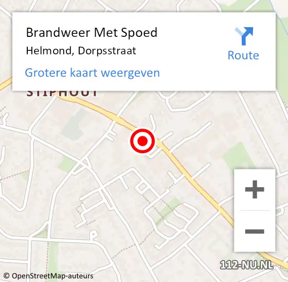 Locatie op kaart van de 112 melding: Brandweer Met Spoed Naar Helmond, Dorpsstraat op 12 december 2024 17:01