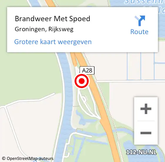 Locatie op kaart van de 112 melding: Brandweer Met Spoed Naar Groningen, Rijksweg op 12 december 2024 17:46