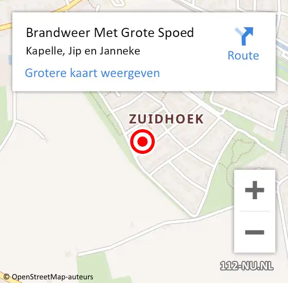 Locatie op kaart van de 112 melding: Brandweer Met Grote Spoed Naar Kapelle, Jip en Janneke op 12 december 2024 17:57