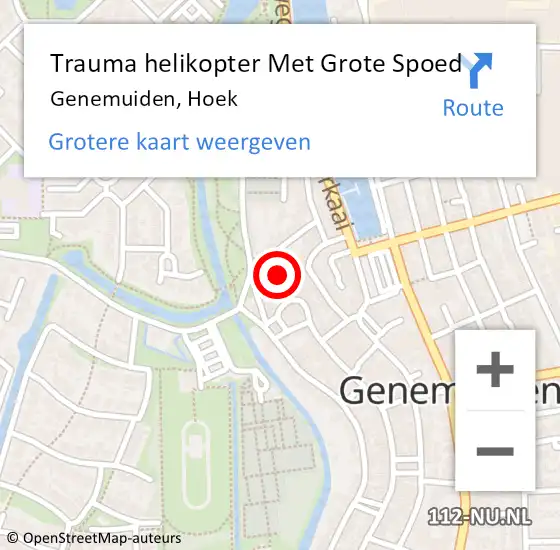 Locatie op kaart van de 112 melding: Trauma helikopter Met Grote Spoed Naar Genemuiden, Hoek op 12 december 2024 18:07