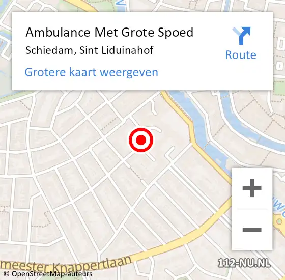 Locatie op kaart van de 112 melding: Ambulance Met Grote Spoed Naar Schiedam, Sint Liduinahof op 12 december 2024 18:15