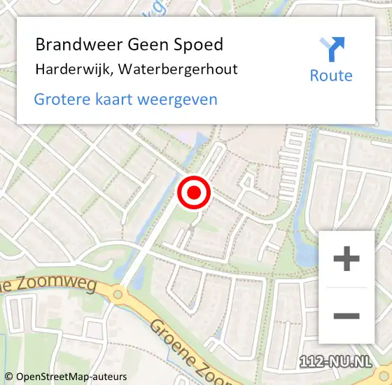 Locatie op kaart van de 112 melding: Brandweer Geen Spoed Naar Harderwijk, Waterbergerhout op 12 december 2024 18:19