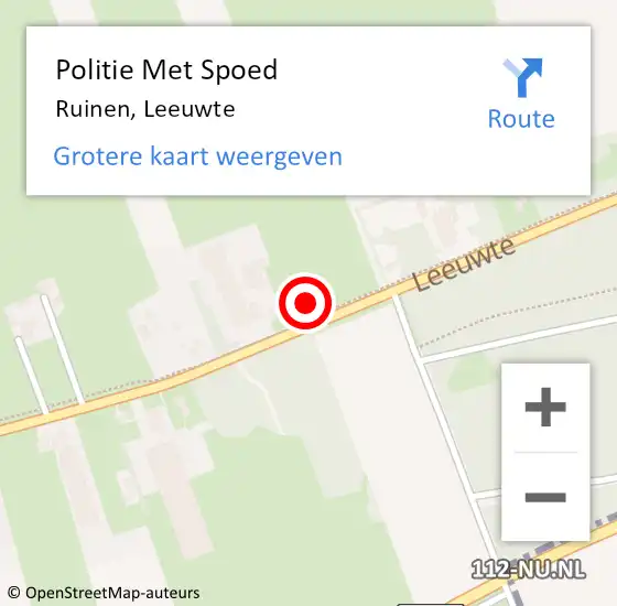 Locatie op kaart van de 112 melding: Politie Met Spoed Naar Ruinen, Leeuwte op 12 december 2024 18:28