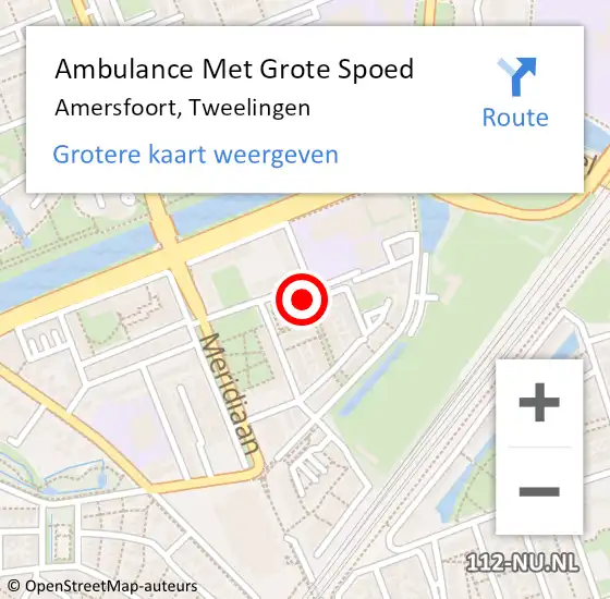 Locatie op kaart van de 112 melding: Ambulance Met Grote Spoed Naar Amersfoort, Tweelingen op 30 oktober 2014 08:58