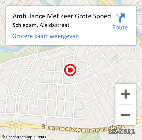 Locatie op kaart van de 112 melding: Ambulance Met Zeer Grote Spoed Naar Schiedam, Aleidastraat op 12 december 2024 18:46