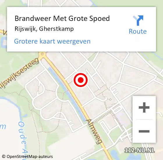 Locatie op kaart van de 112 melding: Brandweer Met Grote Spoed Naar Rijswijk, Gherstkamp op 12 december 2024 18:47