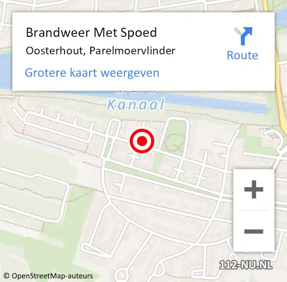 Locatie op kaart van de 112 melding: Brandweer Met Spoed Naar Oosterhout, Parelmoervlinder op 12 december 2024 19:05