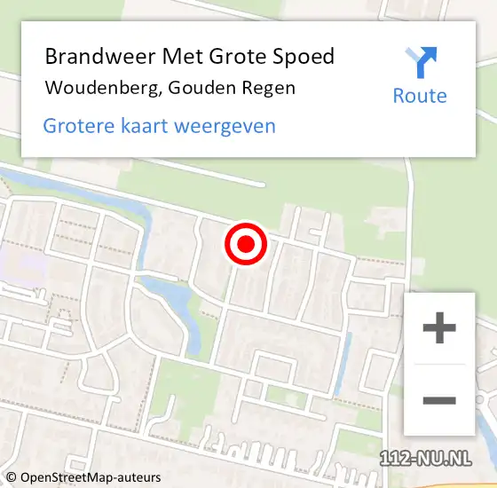 Locatie op kaart van de 112 melding: Brandweer Met Grote Spoed Naar Woudenberg, Gouden Regen op 12 december 2024 19:23