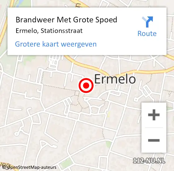 Locatie op kaart van de 112 melding: Brandweer Met Grote Spoed Naar Ermelo, Stationsstraat op 12 december 2024 20:27