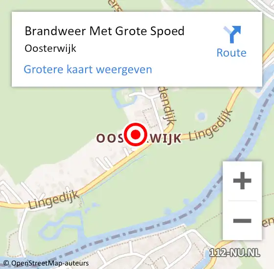 Locatie op kaart van de 112 melding: Brandweer Met Grote Spoed Naar Oosterwijk op 12 december 2024 20:37