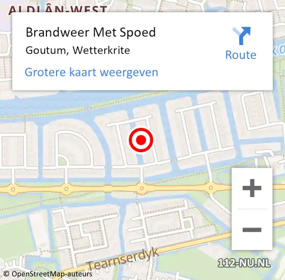 Locatie op kaart van de 112 melding: Brandweer Met Spoed Naar Goutum, Wetterkrite op 12 december 2024 20:38