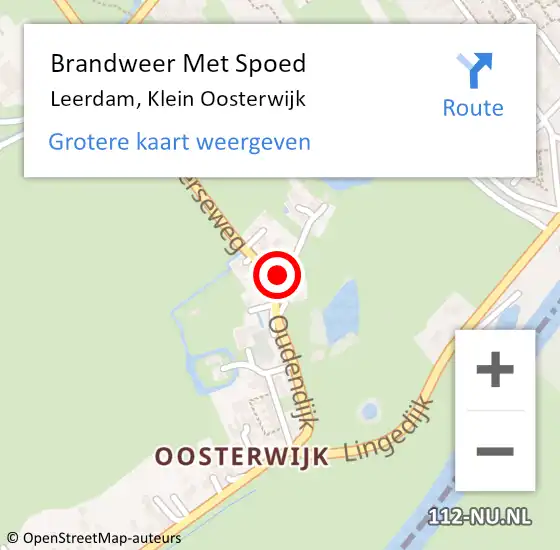 Locatie op kaart van de 112 melding: Brandweer Met Spoed Naar Leerdam, Klein Oosterwijk op 12 december 2024 21:50