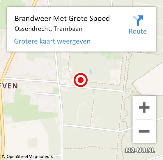 Locatie op kaart van de 112 melding: Brandweer Met Grote Spoed Naar Ossendrecht, Trambaan op 12 december 2024 22:25