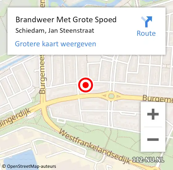 Locatie op kaart van de 112 melding: Brandweer Met Grote Spoed Naar Schiedam, Jan Steenstraat op 13 december 2024 00:37