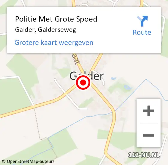 Locatie op kaart van de 112 melding: Politie Met Grote Spoed Naar Galder, Galderseweg op 13 december 2024 02:13