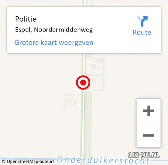 Locatie op kaart van de 112 melding: Politie Espel, Noordermiddenweg op 19 oktober 2013 10:07