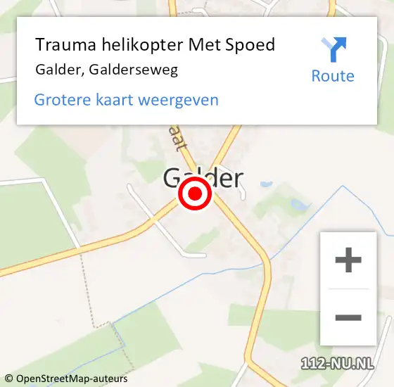 Locatie op kaart van de 112 melding: Trauma helikopter Met Spoed Naar Galder, Galderseweg op 13 december 2024 02:36