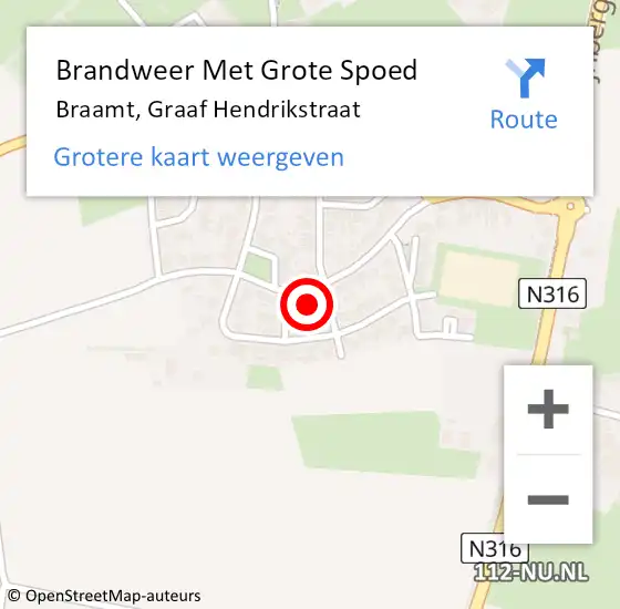 Locatie op kaart van de 112 melding: Brandweer Met Grote Spoed Naar Braamt, Graaf Hendrikstraat op 13 december 2024 03:01