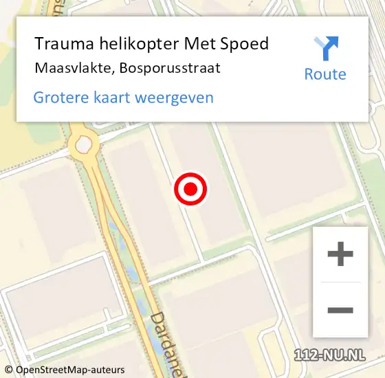 Locatie op kaart van de 112 melding: Trauma helikopter Met Spoed Naar Maasvlakte, Bosporusstraat op 13 december 2024 04:49