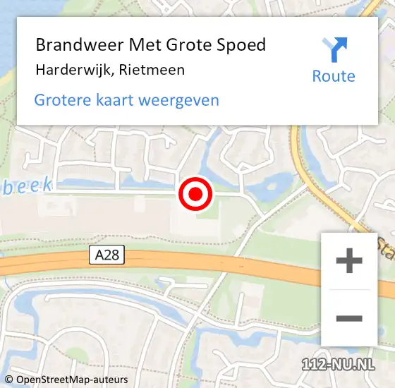 Locatie op kaart van de 112 melding: Brandweer Met Grote Spoed Naar Harderwijk, Rietmeen op 30 oktober 2014 09:33