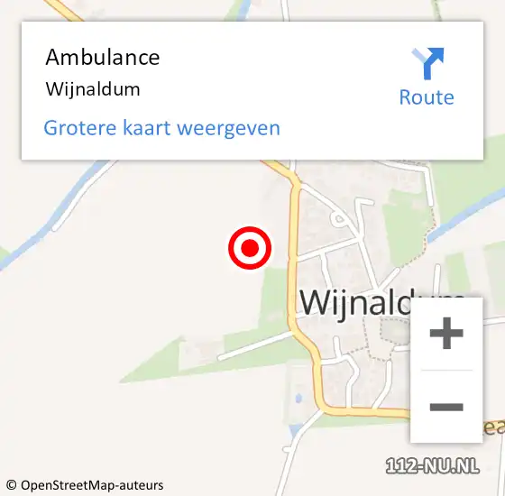 Locatie op kaart van de 112 melding: Ambulance Wijnaldum op 13 december 2024 08:40