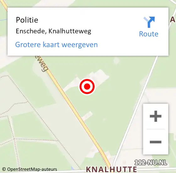 Locatie op kaart van de 112 melding: Politie Enschede, Knalhutteweg op 13 december 2024 10:37