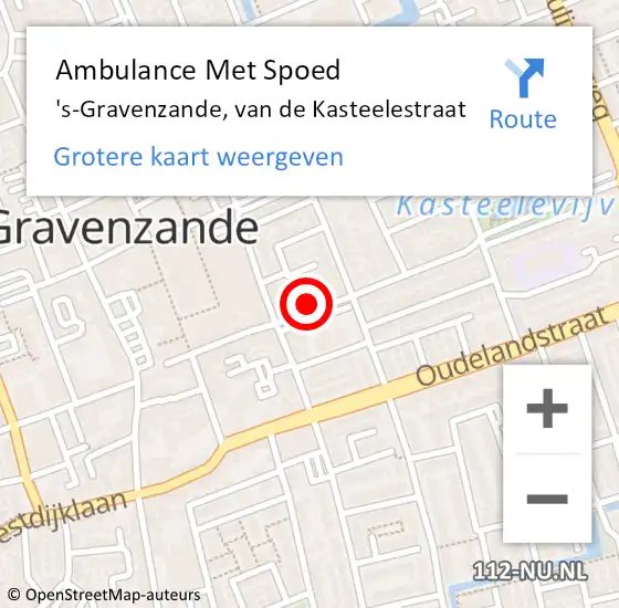 Locatie op kaart van de 112 melding: Ambulance Met Spoed Naar 's-Gravenzande, van de Kasteelestraat op 13 december 2024 12:13